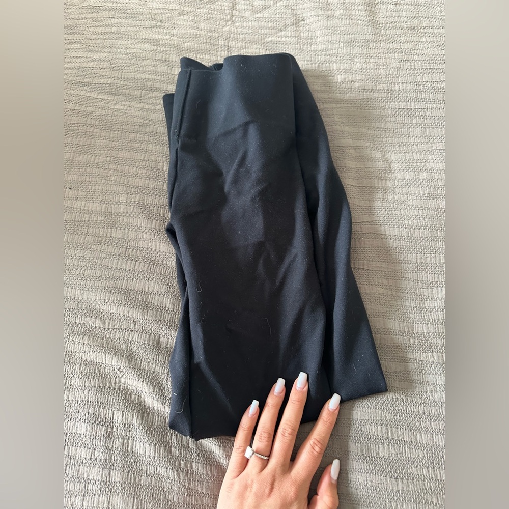 Size S Black Leggings for an office. Not workout attire. With tummy control.